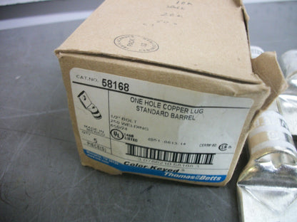 THOMAS & BETTS BOX OF 5 1/2" BOLT 1-HOLE COPPER LUGS 58168 NIB