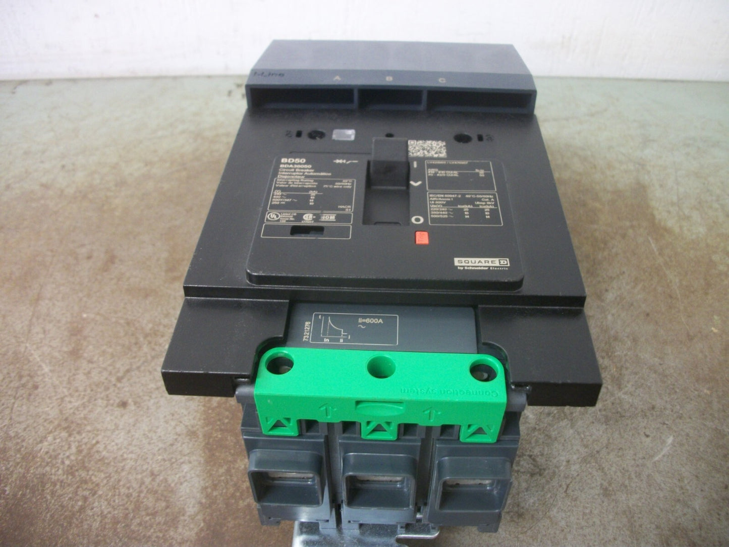 SQUARE D POWERPACT I-LINE BD CIRCUIT BREAKER BDA36050 50AMP 600VOLT 3POLE