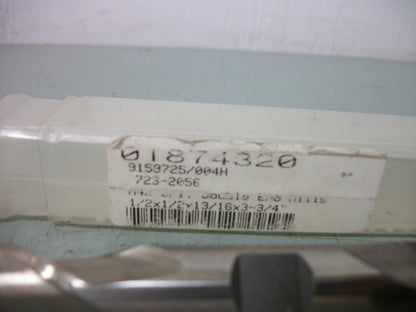 MSC 1/2" 13/16" LOC 3-3/4" OAL 2 FLUTE COBALT SQUARE END MILL 723-2056 NEW