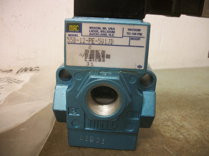 MAC SOLENOID VALVE 55B-12-PE-501JD 12-24VCOIL 150PSI NEW