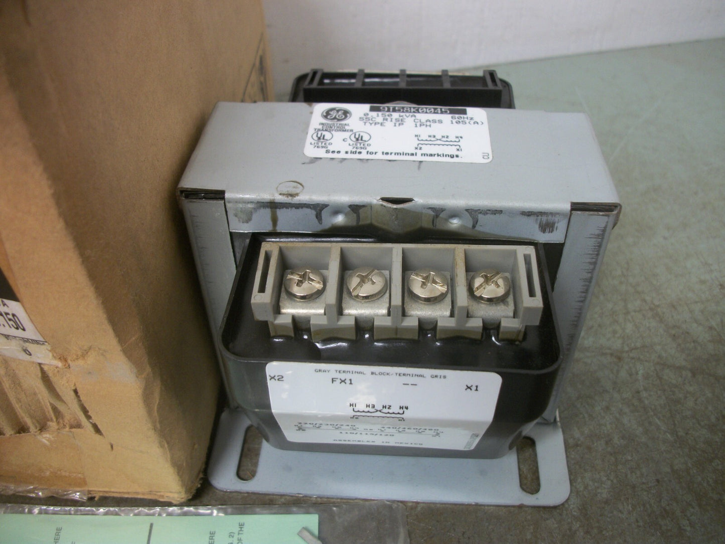 GE .150KVA 1PH CORE & COIL TRANSFORMER 9T58K0045 HV 220X480 LV 110/120 NIB