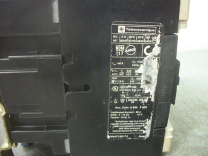 TELEMECANIQUE CONTACTOR LC1D6511G6 80AMP 120VCOIL 3PH 600V 50HP