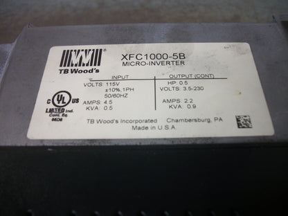 TB WOOD'S E-TRAC 0.5HP MICRO-INVERTER DRIVE XFC1000-5B 230VOLT 2.2AMP 0.9KVA