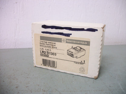 TELEMECANIQUE THERMAL OVERLOAD RELAY LR2D1303 0.25-0.40AMP NIB