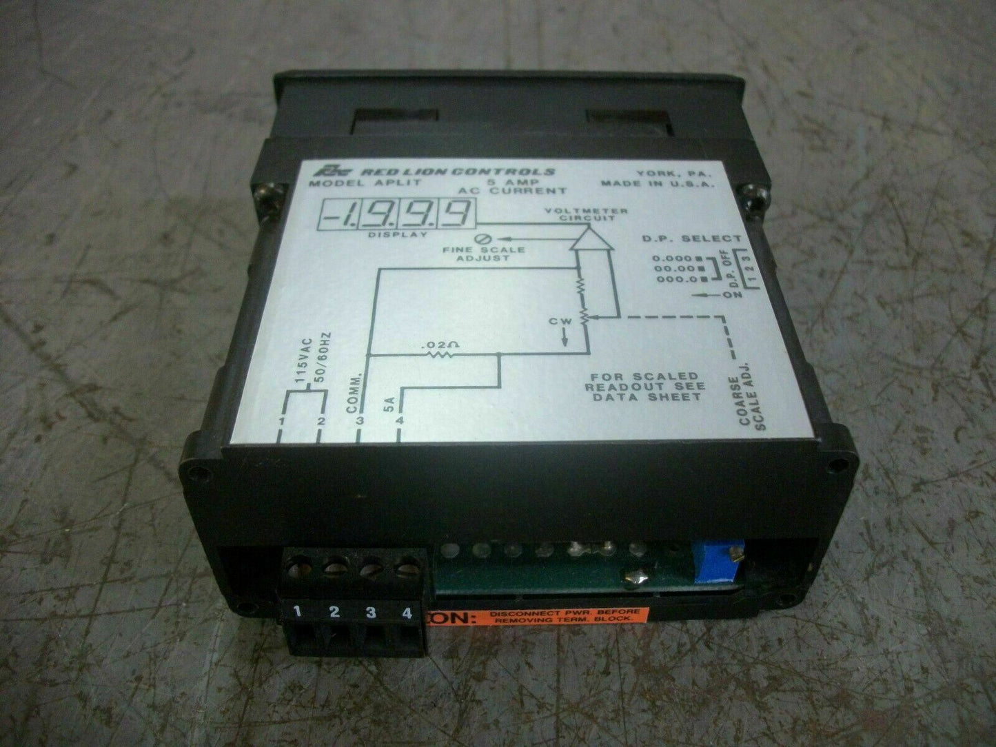 RED LION COMPACT DIGITAL LCD AC CURRENT PANEL METER APLIT405