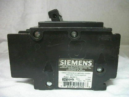 SIEMENS BQ CIRCUIT BREAKER BQ3B015 15AMP 240VOLT 3POLE *NOB*
