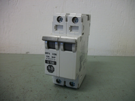 ALLEN-BRADLEY MOTOR CIRCUIT BREAKER 1492-CB2G100 10AMP 480VOLT 2POLE NOB
