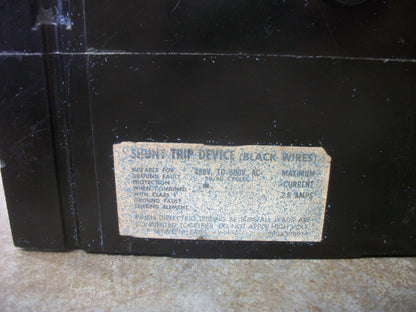 GE TED CIRCUIT BREAKER TED134070 70AMP 480VOLT 3POLE BLACK W/SHUNT