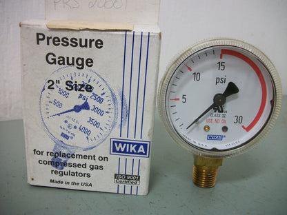 WIKA 2" PNEUMATIC PRESSURE GAUGE 8611017 1/4" NPT 0-30PSI NIB