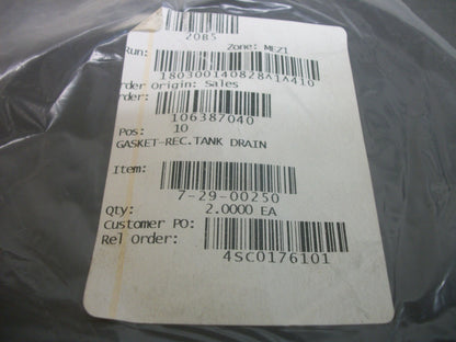 NILFISK ADVANCE LOT OF 2 REC. TANK DRAIN GASKETS 7-29-00250 NEW