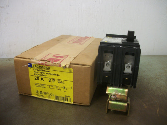SQUARE D I-LINE FA CIRCUIT BREAKER FA24020AB 20AMP 480VOLT 2POLE GRAY NIB