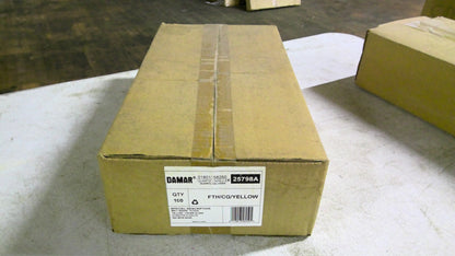 DAMAR 25798A BOX OF 100 MR11 FLOOD YELLOW QUARTZ HALOGEN BULBS FTH/CG/YELLOW NIB