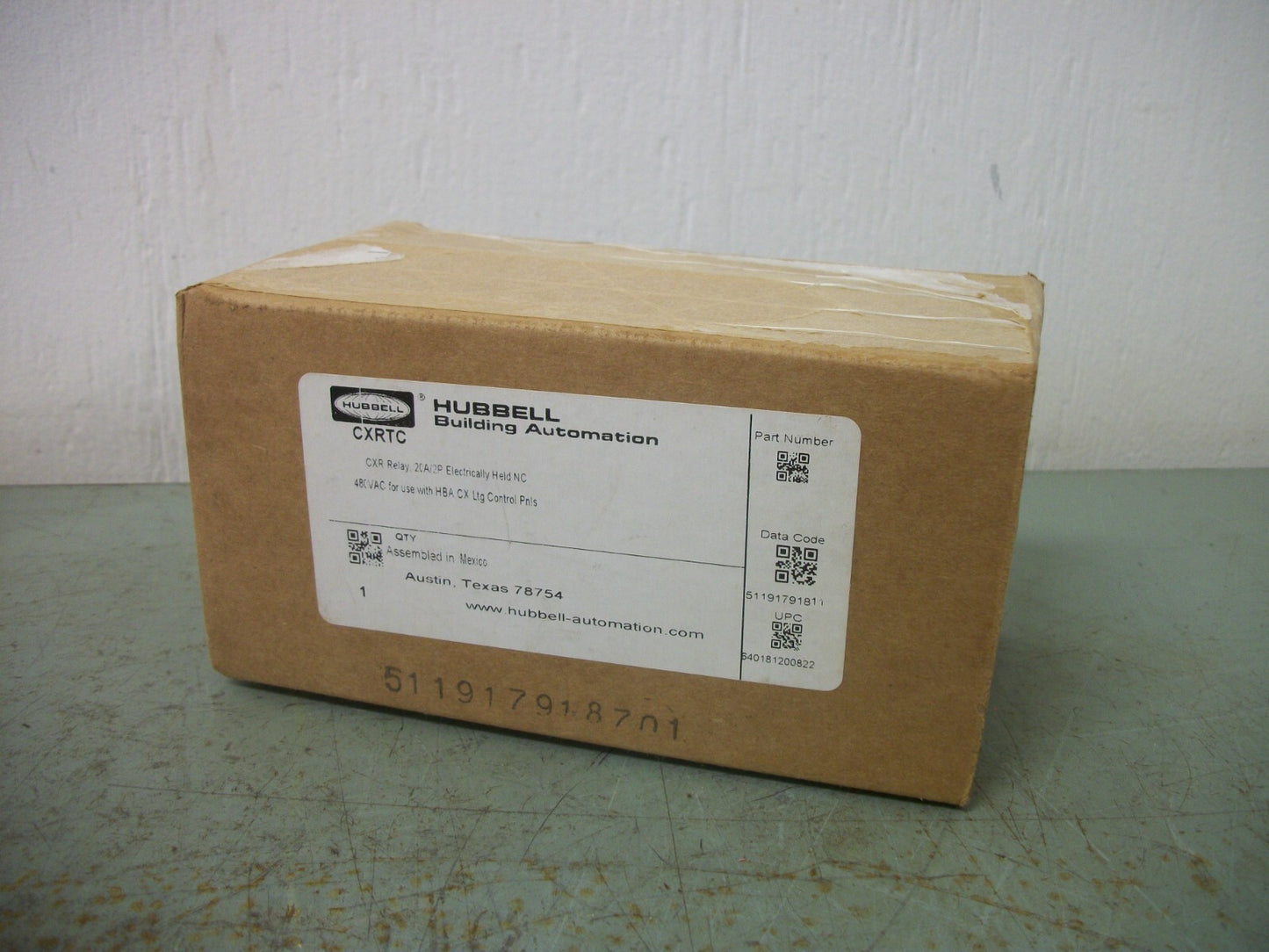 HUBBELL ELECTRICALLY HELD N.C. CXR RELAY CXRTC 20AMP 480VOLT 2P NIB