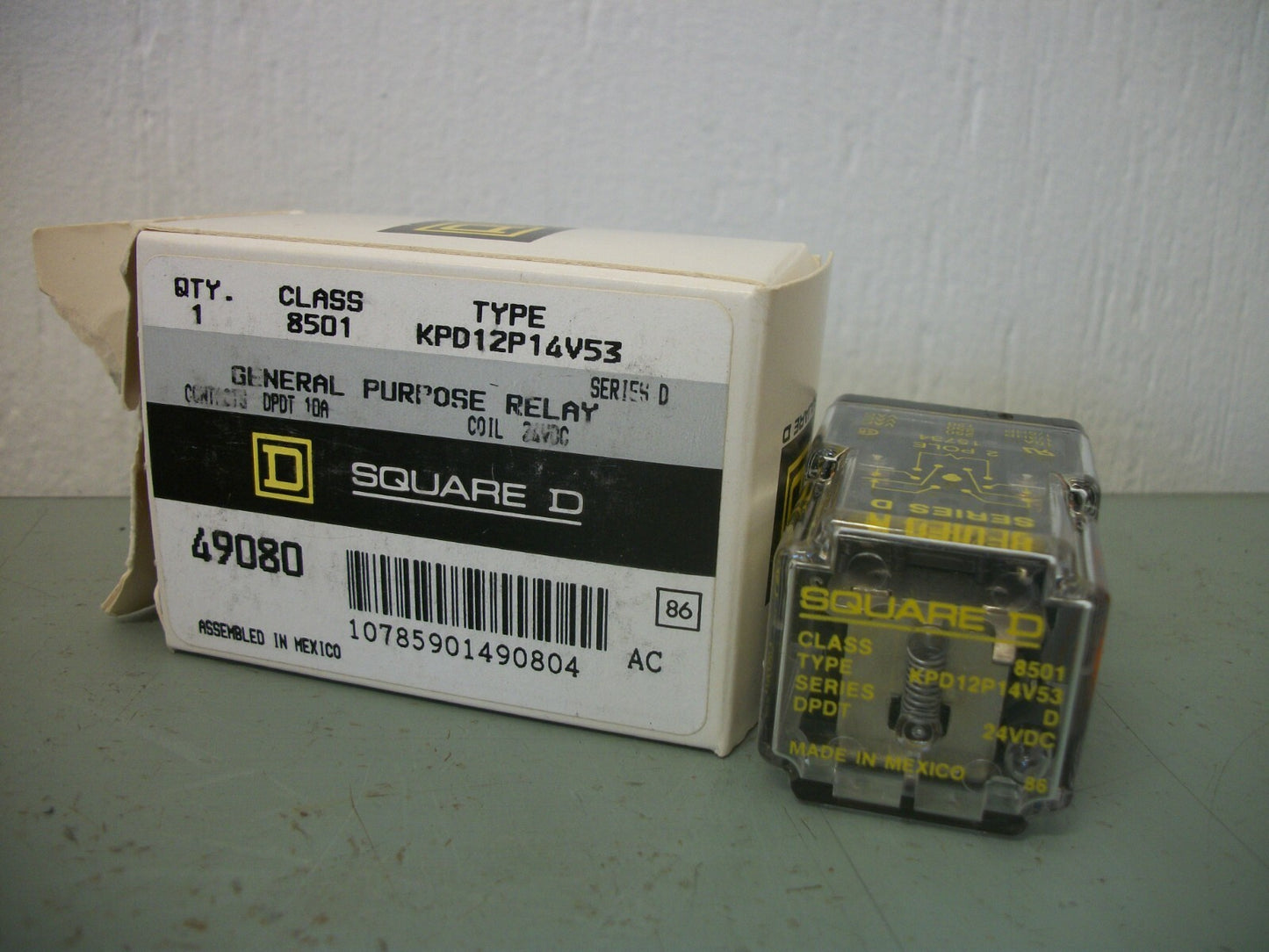 SQUARE D DPDT GENERAL PURPOSE RELAY 8501KPD12P14V53 10AMP 24VOLT NIB