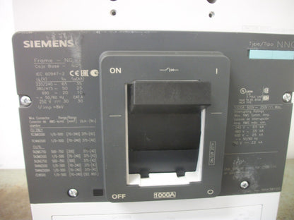 SIEMENS NNG CIRCUIT BREAKER NNX3B100 1000AMP 600VOLT 3POLE