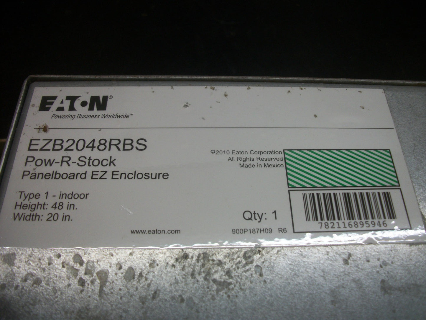 CUTLER-HAMMER POW-R-STOCK 48" PANELBOARD BOX EZ ENCLOSURE EZB2048RBS NOB