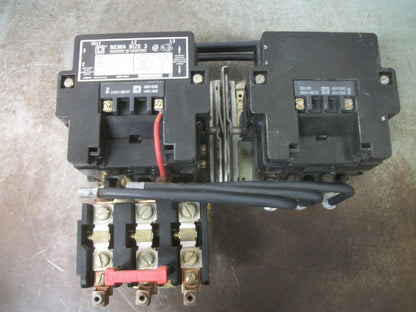 SQUARE D SIZE 3 REV MOTOR STARTER 8536SEO1 480VCOIL 3PH 600V 50HP