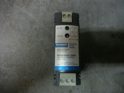 RHINO DIN RAIL POWER SUPPLY PSP24-024S 24WATT 24VDC 1AMP