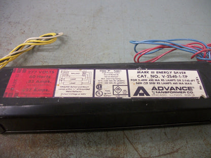 ADVANCE MARK III ENERGY SAVER BALLAST V-2S40-1-TP 277VOLT