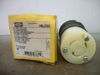 HUBBELL TWIST-LOCK CONNECTOR BODY HBL2323 20AMP 250VOLT 2P 3W GRND NIB