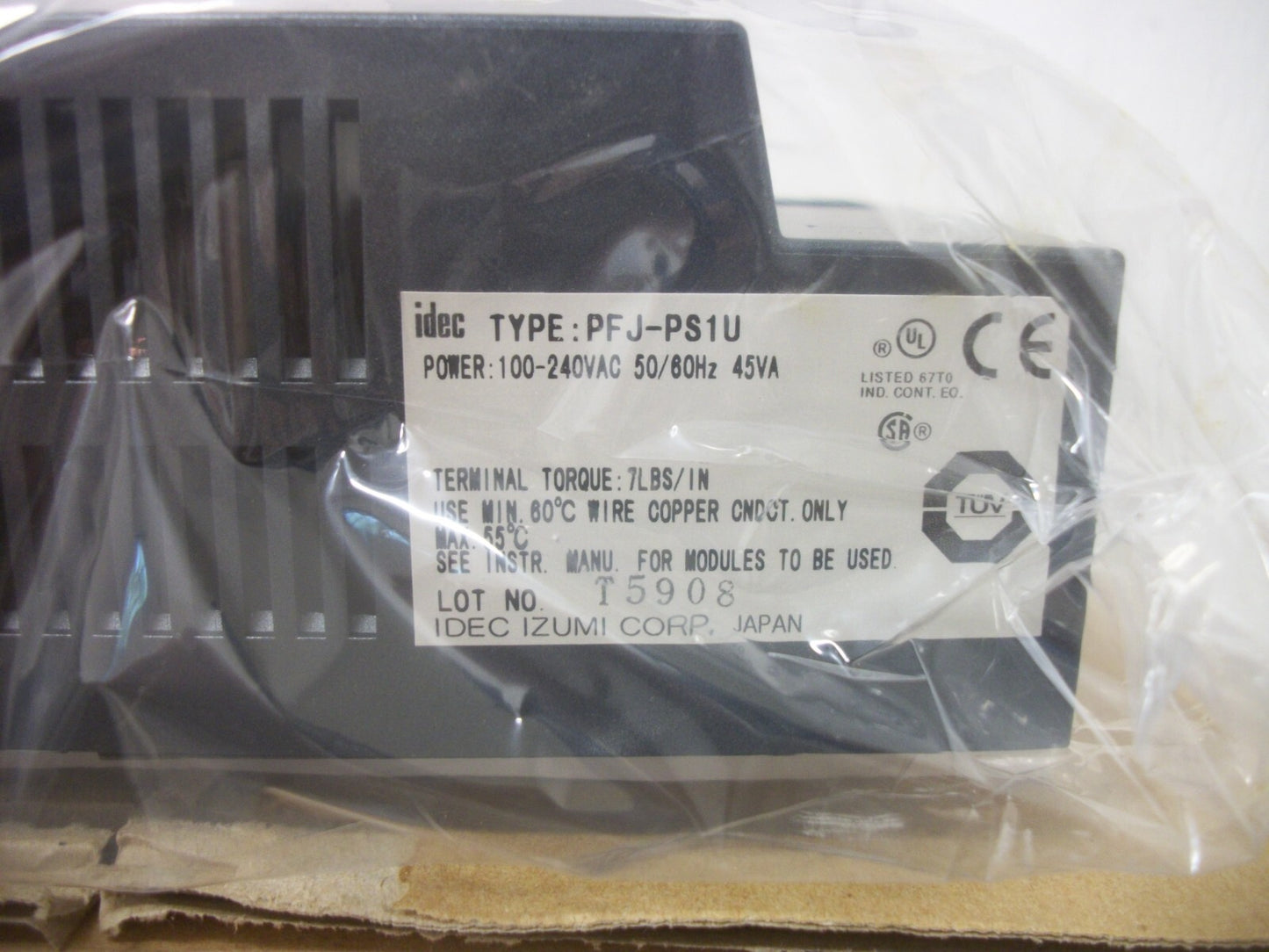 IDEC FA-JUNIOR PLC EXPANSION MODULE POWER SUPPLY PFJ-PS1U NIB