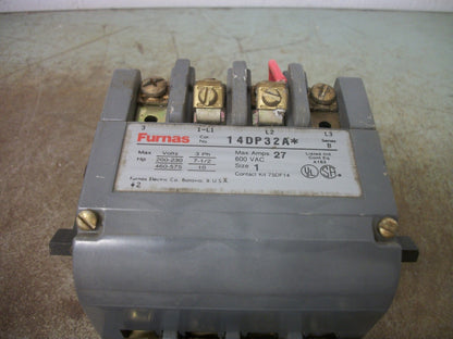 FURNAS SIZE 1 MOTOR STARTER 14DP32A* 27AMP 110-120/220-240VCOIL 3PH 600V 10HP