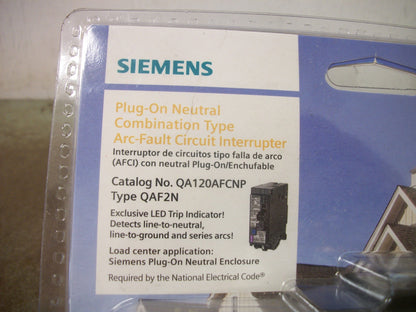 SIEMENS AFCI/GFCI QAF2N CIRCUIT BREAKER QA120AFCNP 20AMP 120VOLT 1POLE NEW