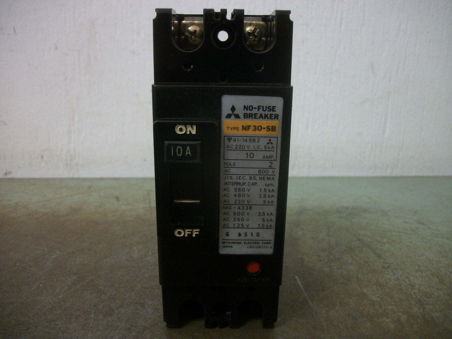 MITSUBISHI NO-FUSE CIRCUIT BREAKER NF30-SB-2P 10AMP 600VOLT 2POLE