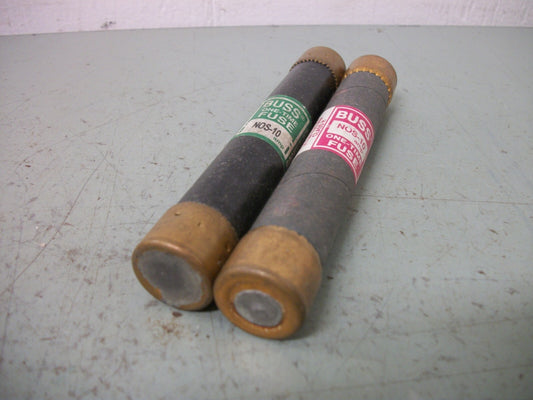 BUSSMANN LOT OF 2 ONE-TIME FUSES NOS10 10AMP 600VOLT
