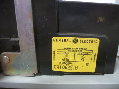 GE MANUAL MOTOR STARTER CR1062S1B 600VOLT 3PH 10HP