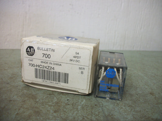 ALLEN-BRADLEY 4PDT RELAY SERIES B 700-HC24Z24 5AMP 24VCOIL NIB