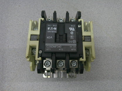CUTLER-HAMMER CONTACTOR C25DNF340 40AMP 24VCOIL 3PH 600V 20HP