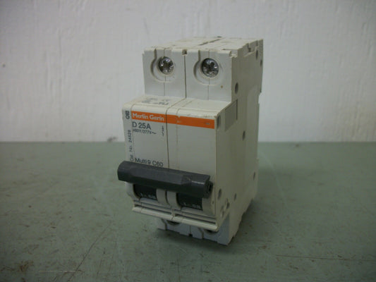 MERLIN GERIN MULTI9 C60 MOTOR CIRCUIT BREAKER MG24526 25AMP 480VOLT 2POLE