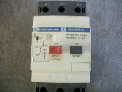 TELEMECANIQUE MOTOR CIRCUIT BREAKER GV3M06 GV3ME06 1-1.6AMP