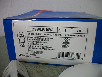 LEVITON WHITE INFRARED WALL MOUNTED OCCUPANCY SENSOR OSWLR-10W NIB