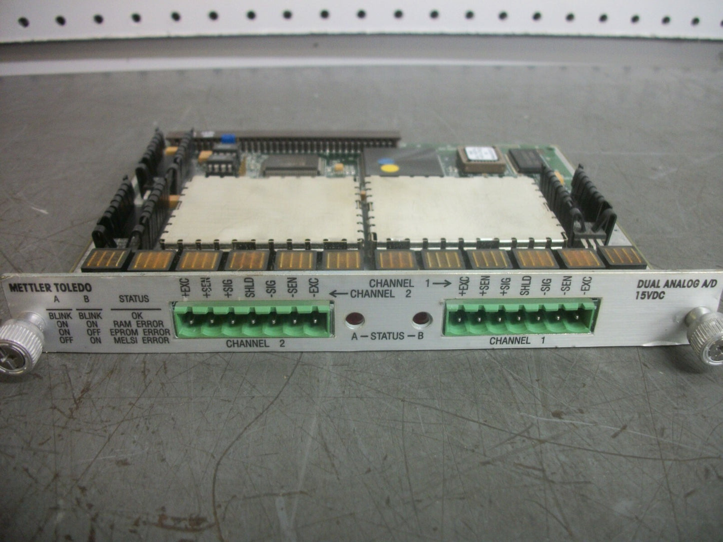 METTLER TOLEDO DUAL 2-CHANNEL ANALOG A/D 15VDC CONTROLLER MODULE E15290700A