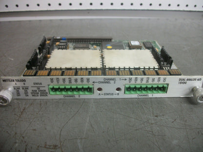 METTLER TOLEDO DUAL 2-CHANNEL ANALOG A/D 15VDC CONTROLLER MODULE E15290700A