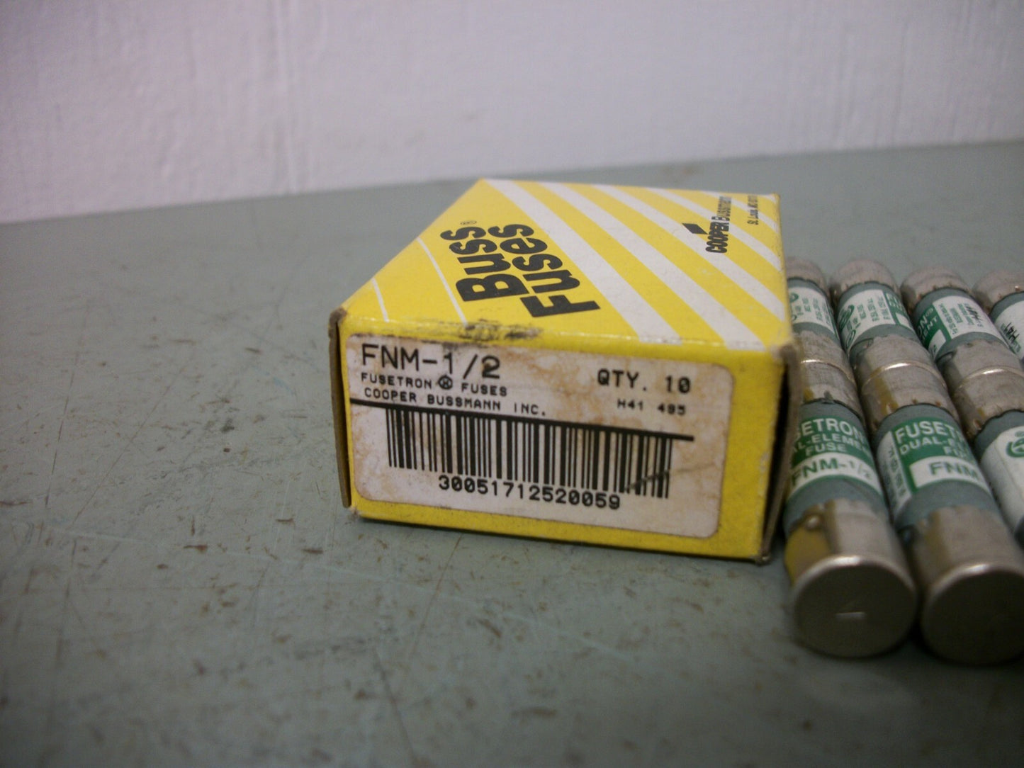 BUSSMANN BOX OF 10 FUSETRON FUSES FNM1/2 1/2AMP 250VOLT NIB