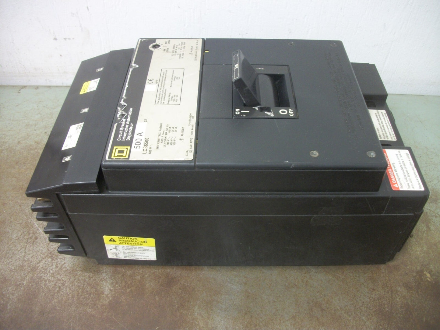 SQUARE D I-LINE LC CIRCUIT BREAKER LC36500 500AMP 600VOLT 3POLE GRAY