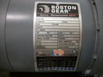 BOSTON GEAR C56C TEFC AC MOTOR FUTF 63961 460VOLT 3PH 1725RPM NOB
