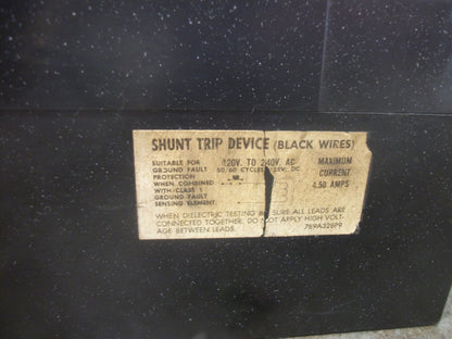 GE TFK CIRCUIT BREAKER TFK236F000 225AMP 600VOLT 3POLE W/200A TRIP SHUNT+ALARM