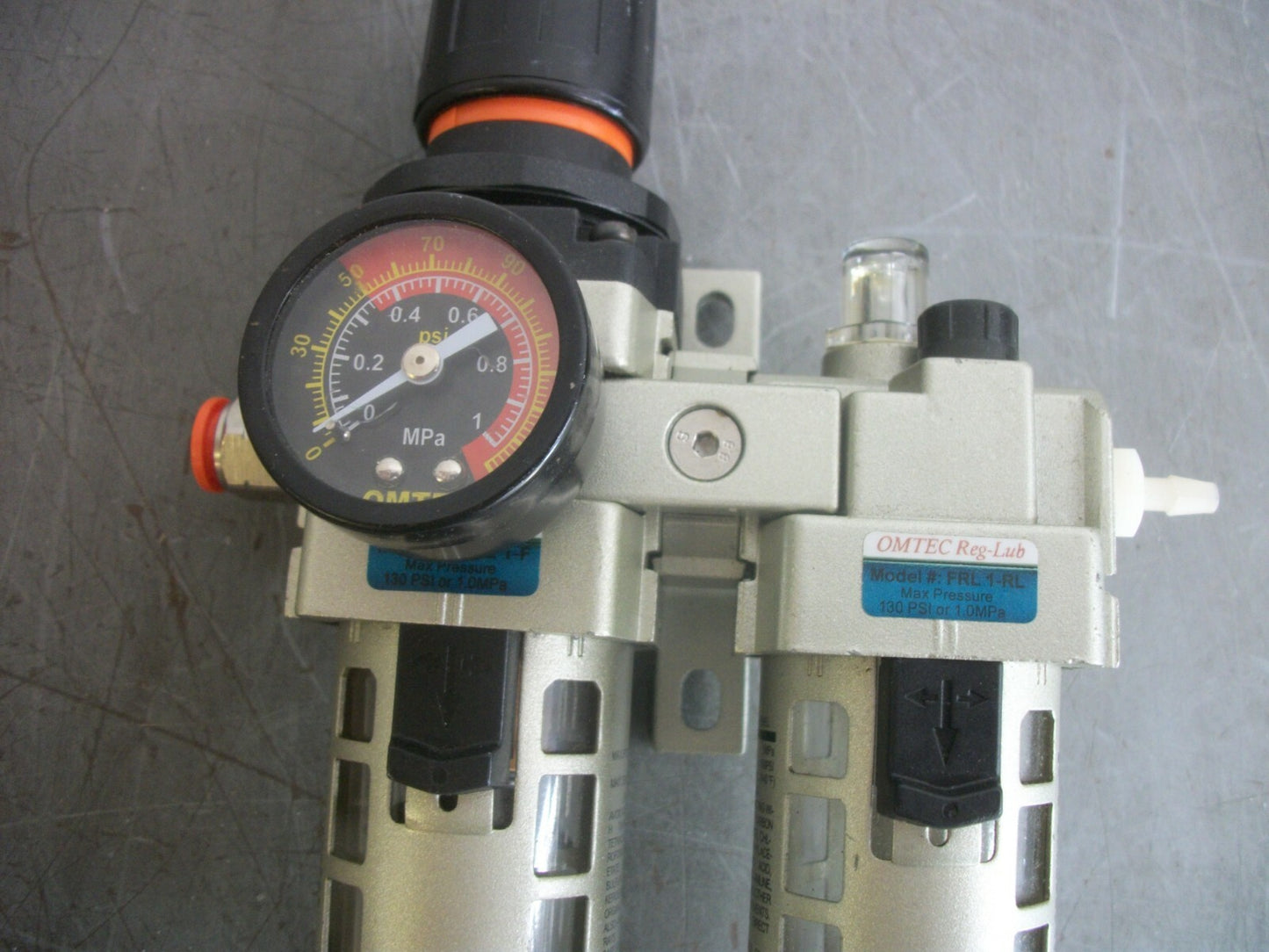 OMTEC 1/4" NPT PNEUMATIC FILTER/LUBRICATOR/REGULATOR FRL-1-F FRL-1-RL NOB