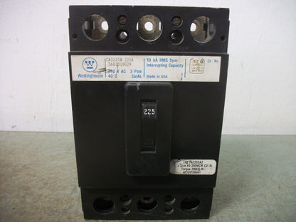 WESTINGHOUSE CA CIRCUIT BREAKER CA3225W 225AMP 240VOLT 3POLE