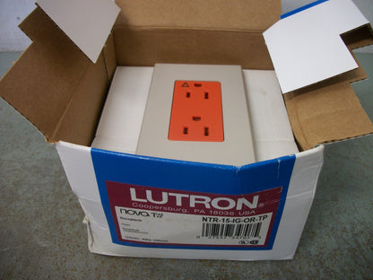 LUTRON NOVA T MATTE TAUPE ORANGE RECEPTACLE NTR-15-IG-OR-TP 15AMP 125VOLT NIB