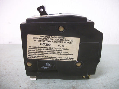 SQUARE D QO CIRCUIT BREAKER SWITCH QO200 60AMP 240VOLT 2POLE