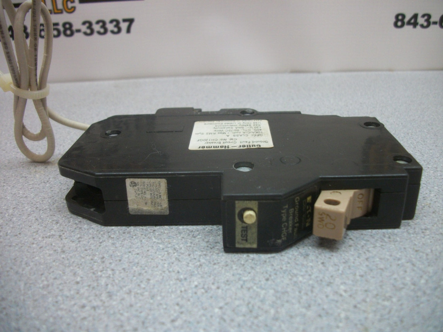 CUTLER-HAMMER GFCI CH CIRCUIT BREAKER CH120GF 20AMP 120VOLT 1POLE