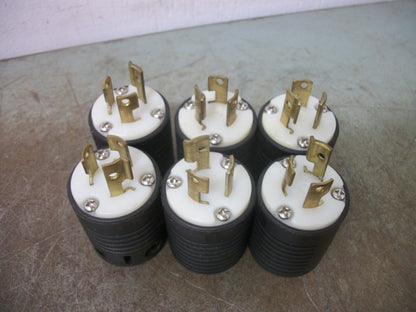 PASS & SEYMOUR LOT OF 6 TURNLOK PLUGS L6-15P 15AMP 250VOLT 2P 3W GRND