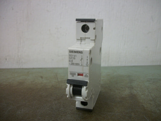 SIEMENS MINI CIRCUIT BREAKER 5SY41MCBC2 5SY4102-7 2AMP 400VOLT 1POLE