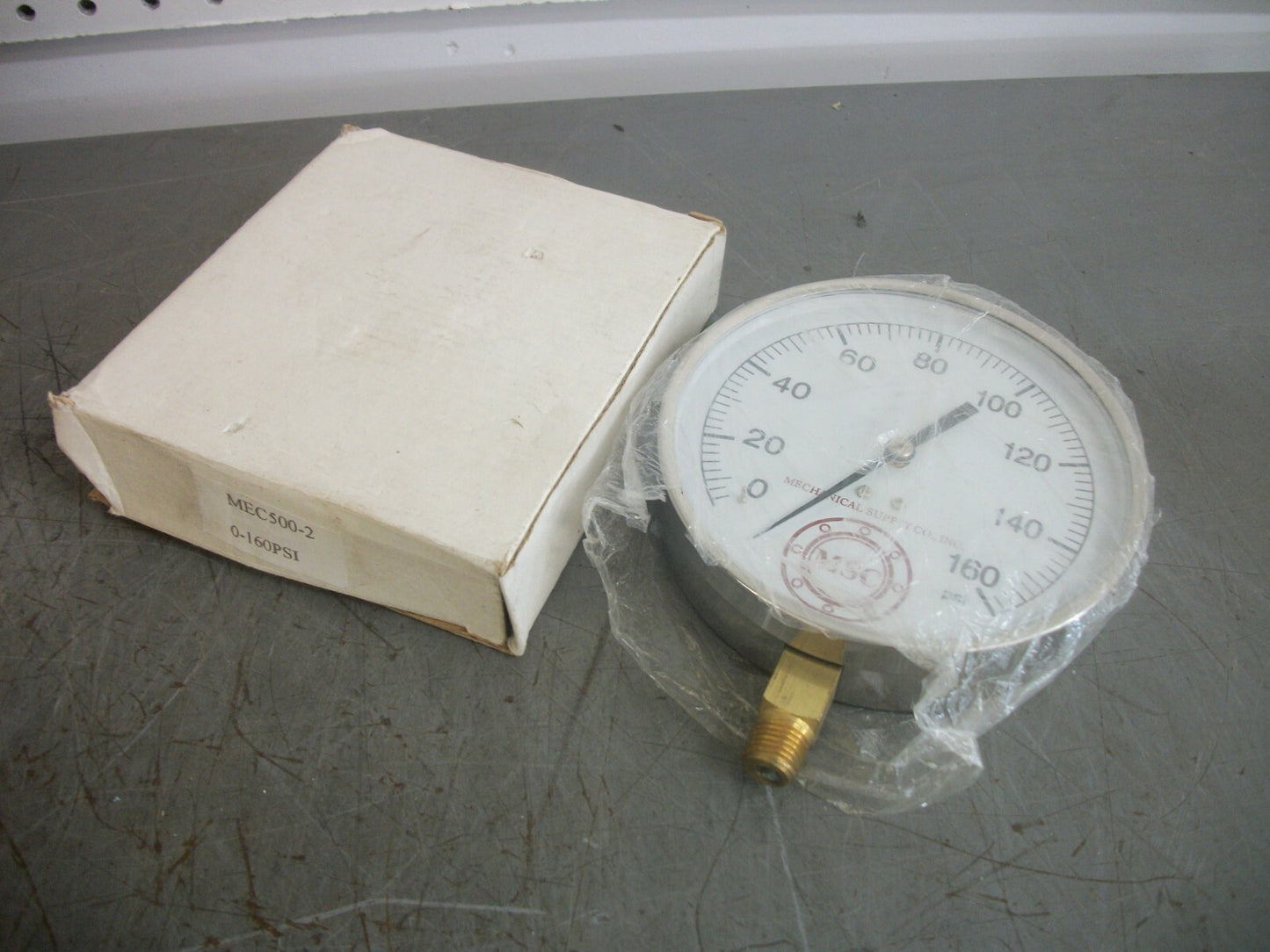 MSC PNEUMATIC PRESSURE GAUGE MEC500-2 0-160PSI NIB