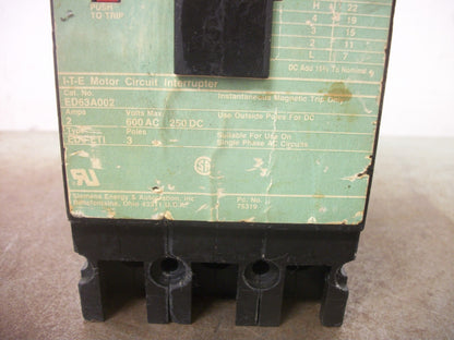 SIEMENS ED6-ETI MOTOR CIRCUIT BREAKER ED63A002 2AMP 600VOLT 3POLE